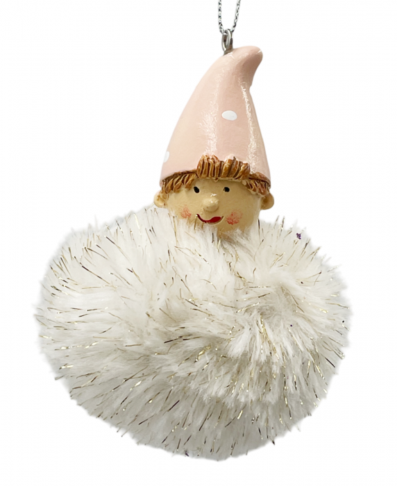 Ornament brad Craciun NOEL, Roz, 10cm [1]