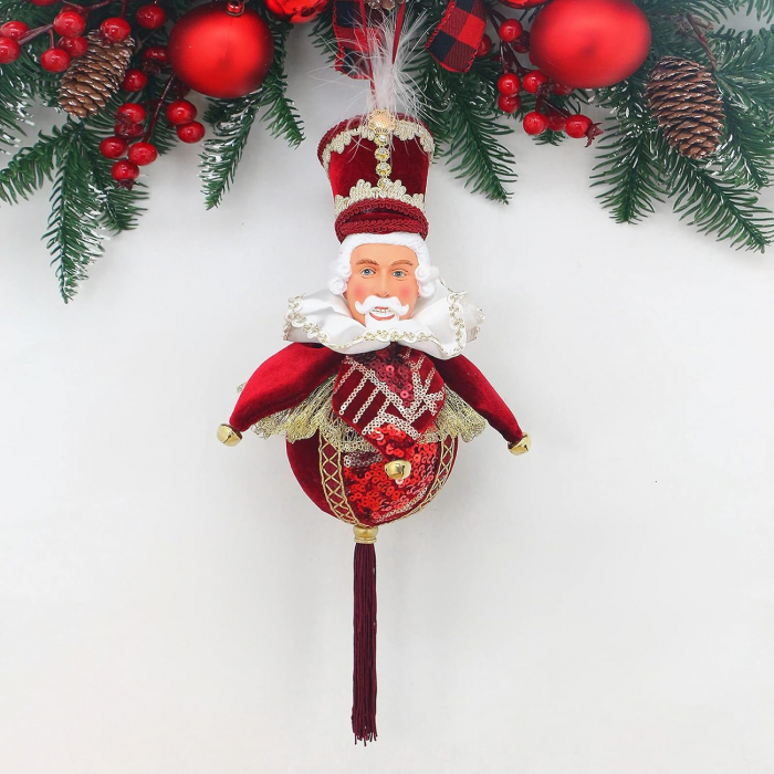 Ornament brad Craciun KING DOLL, Burgundy, 22cm [3]