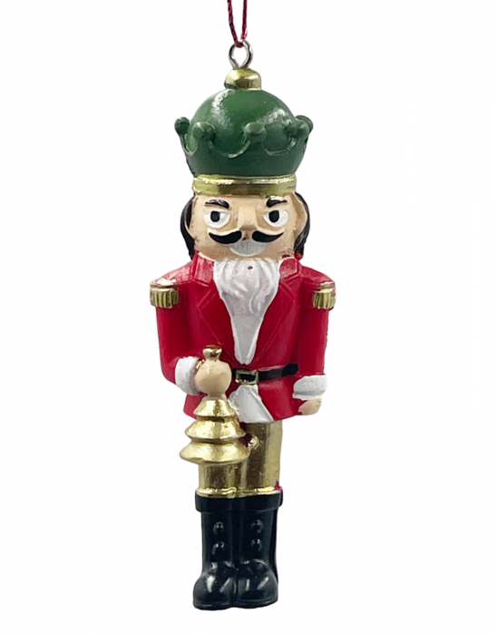 Ornament brad Craciun NUTCRACKER, Rosu, 10cm [2]