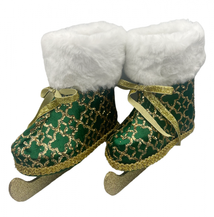 Ornament Craciun Patine CHARM, Verde/ Auriu, 20cm [3]
