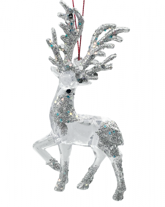 Ornament brad Craciun Ren VIXEN, Argintiu, 6x13cm [1]