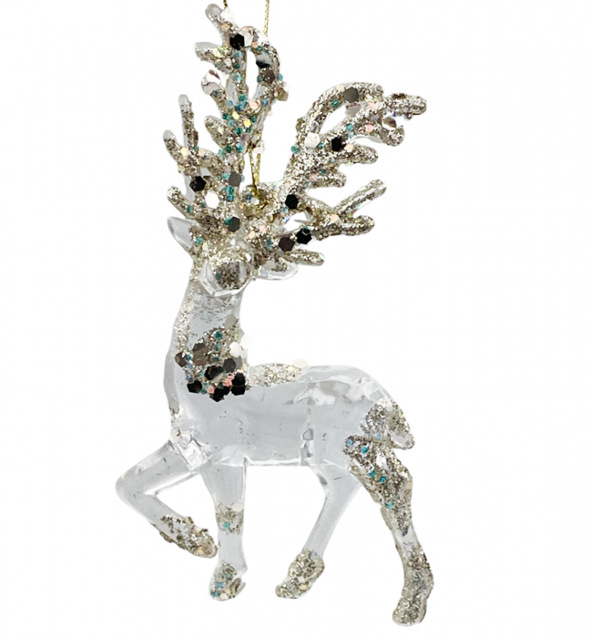 Ornament brad Craciun Ren VIXEN, Auriu, 6x13cm [1]