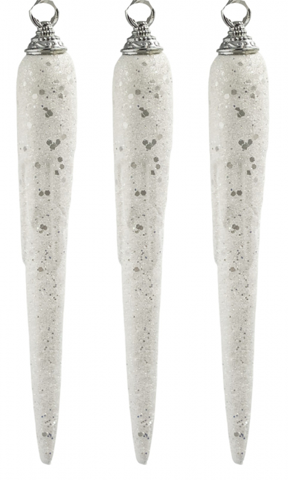 Ornament brad Craciun Turturi MAGIC, Alb, 25cm [1]