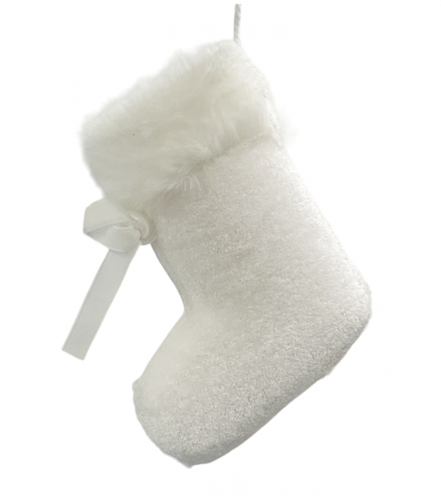 Ornament brad Craciun Soseta CHARM, Alb, 13cm [1]
