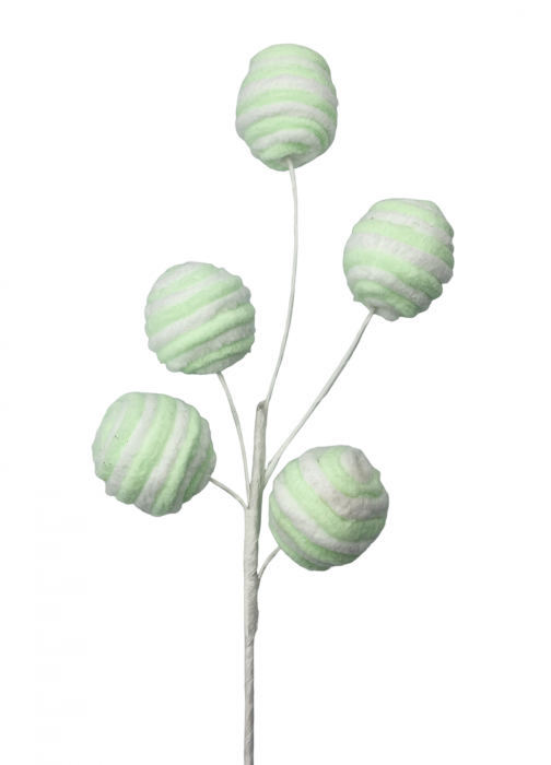 Ornament brad Craciun STRIPE BALLS, Verde, 40cm [2]