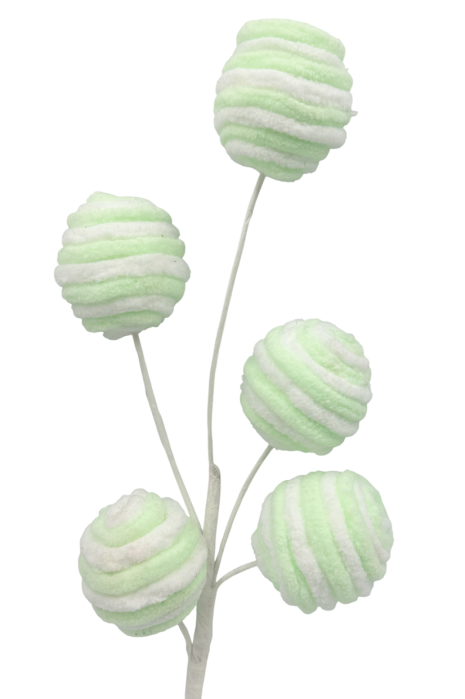 Ornament brad Craciun STRIPE BALLS, Verde, 40cm [2]