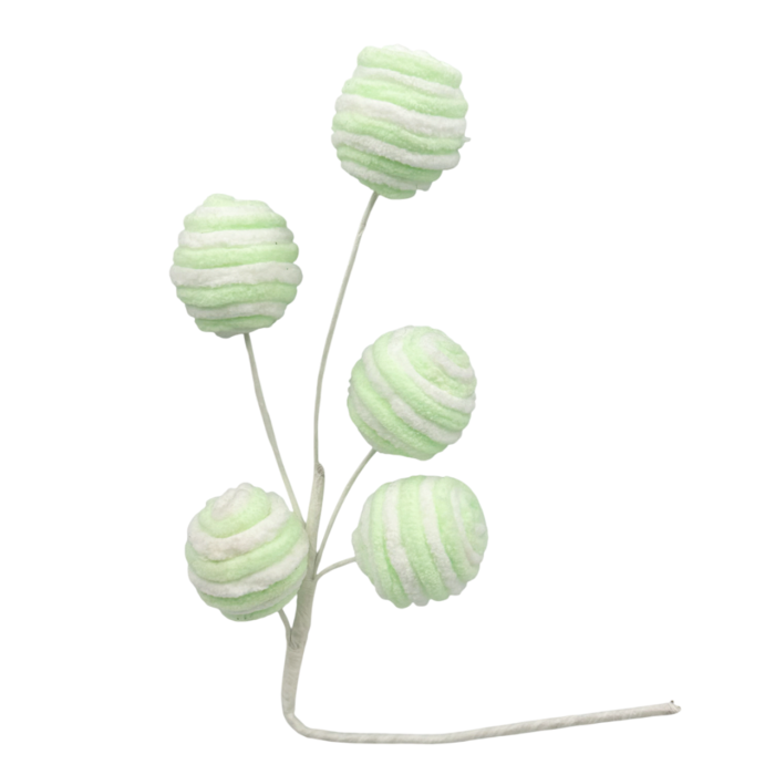 Ornament brad Craciun STRIPE BALLS, Verde, 40cm [1]