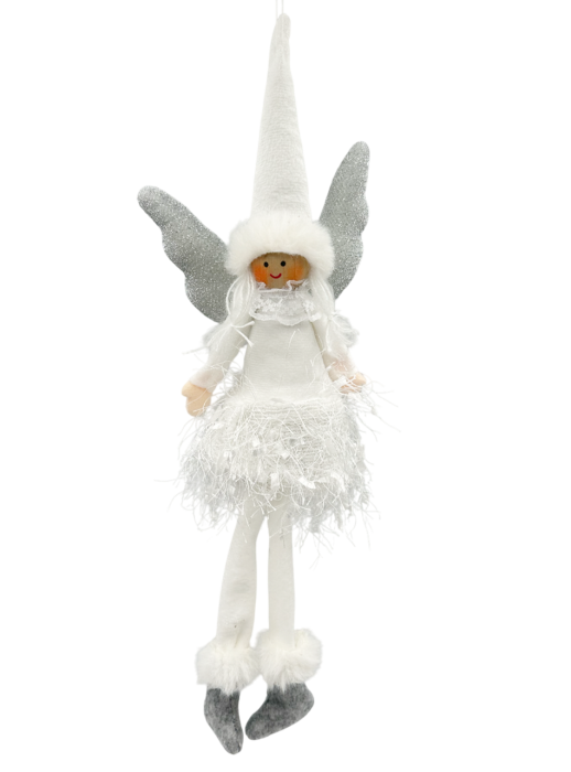 Ornament brad Craciun Zana ELISE, Alb, 30cm [2]