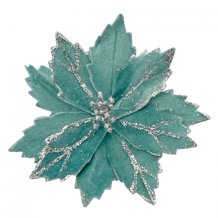Ornament brad Craciunita VELVET, Bleu menta, 27cm [3]