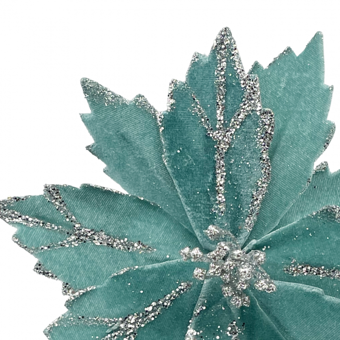 Ornament brad Craciunita VELVET, Bleu menta, 27cm [2]