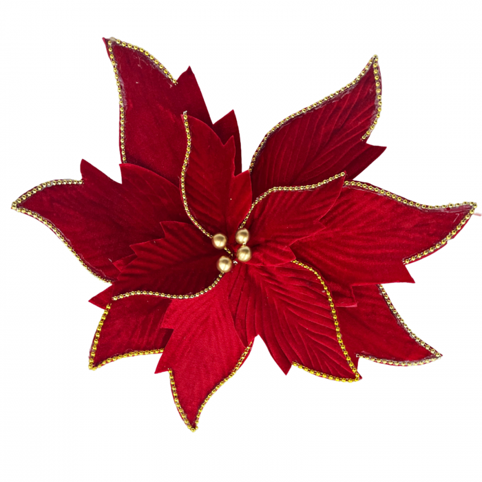 Ornament brad Craciunita CLARICE, Rosu inchis [2]