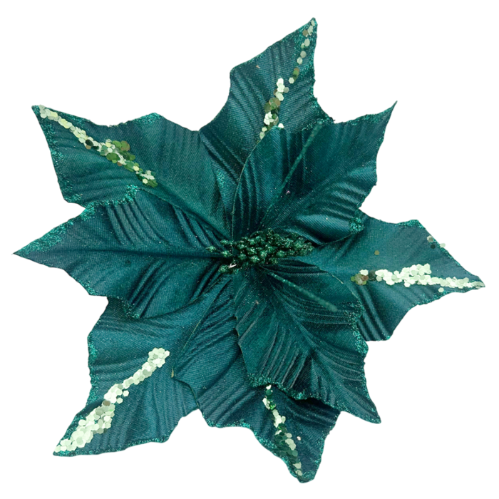 Ornament brad Craciunita BEAUTY, Verde inchis, 25cm [3]