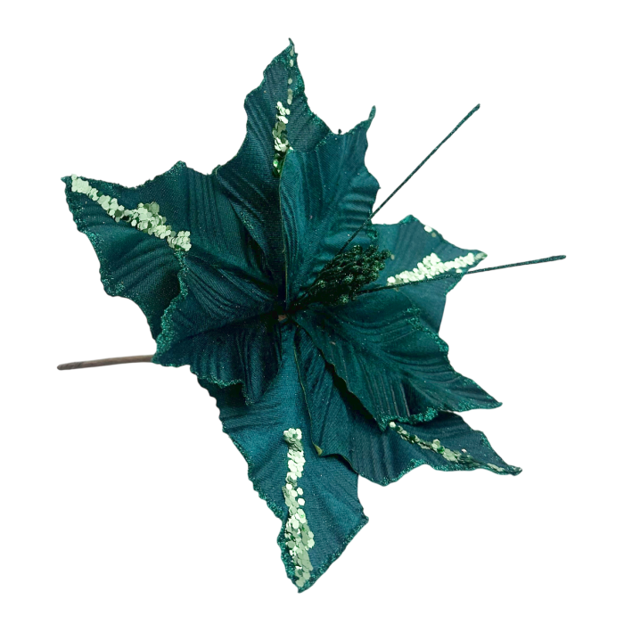 Ornament brad Craciunita BEAUTY, Verde inchis, 25cm [2]