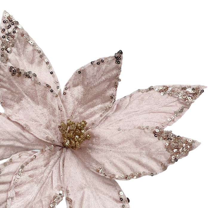 Ornament brad Craciunita ROYAL, Roz pudra, 30cm [2]