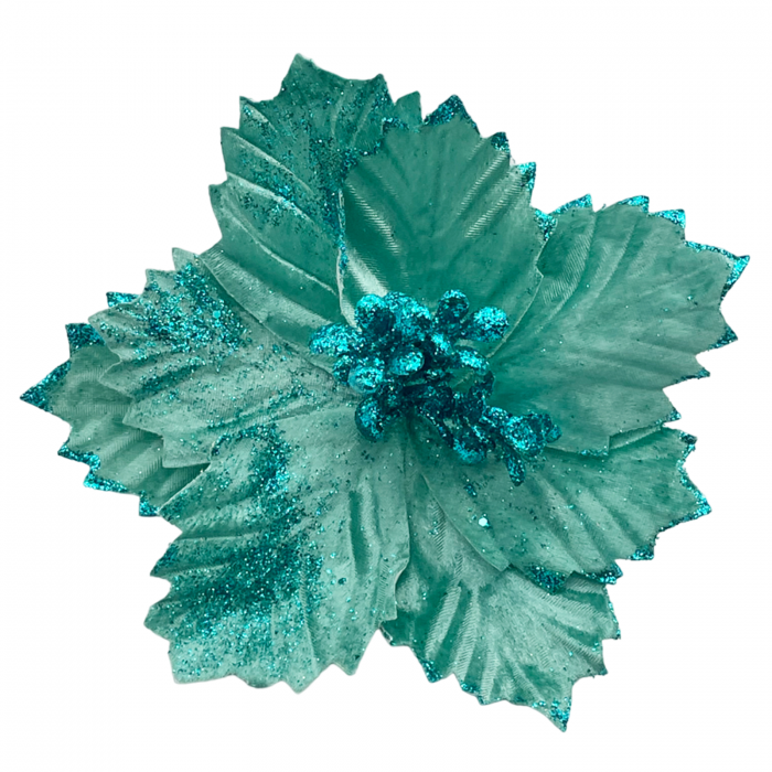 Ornament brad Craciunita BRIGHT, Verde turcoaz, 23cm [1]