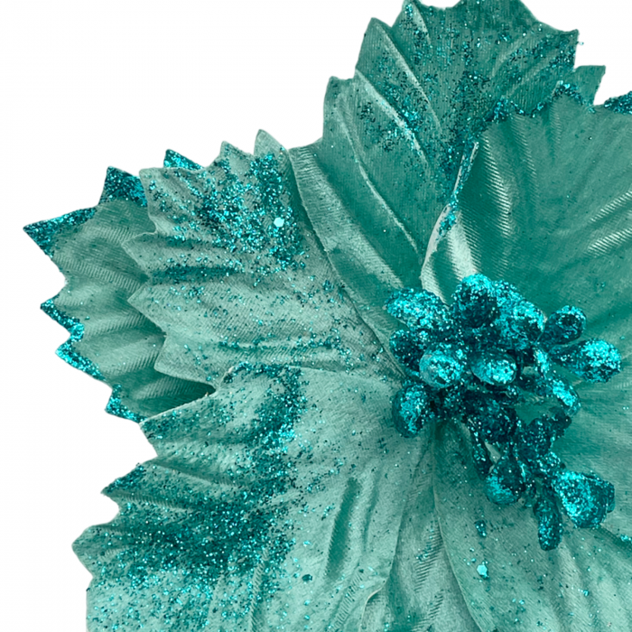 Ornament brad Craciunita BRIGHT, Verde turcoaz, 23cm [2]