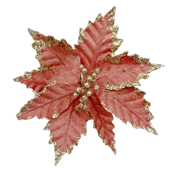 Ornament brad Craciunita BRIGHT, Roz inchis, 22cm [1]