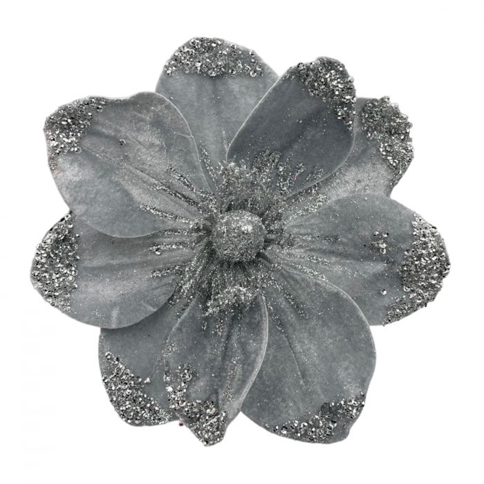 Ornament brad Magnolie ROYAL, Gri argintiu, 25cm [3]