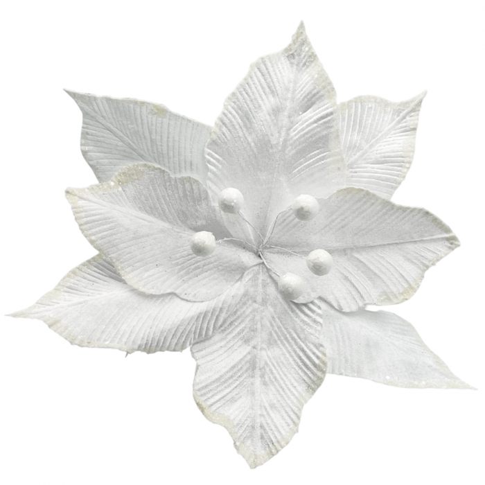 Ornament brad Craciunita CLARICE, Alb, 35cm [1]