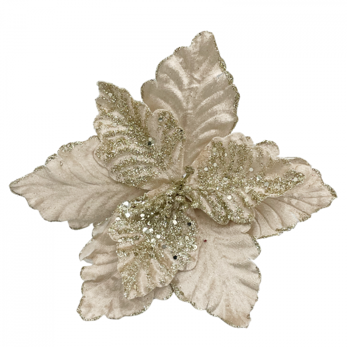 Ornament brad Craciunita HOLLY, Sampanie, 22cm [1]