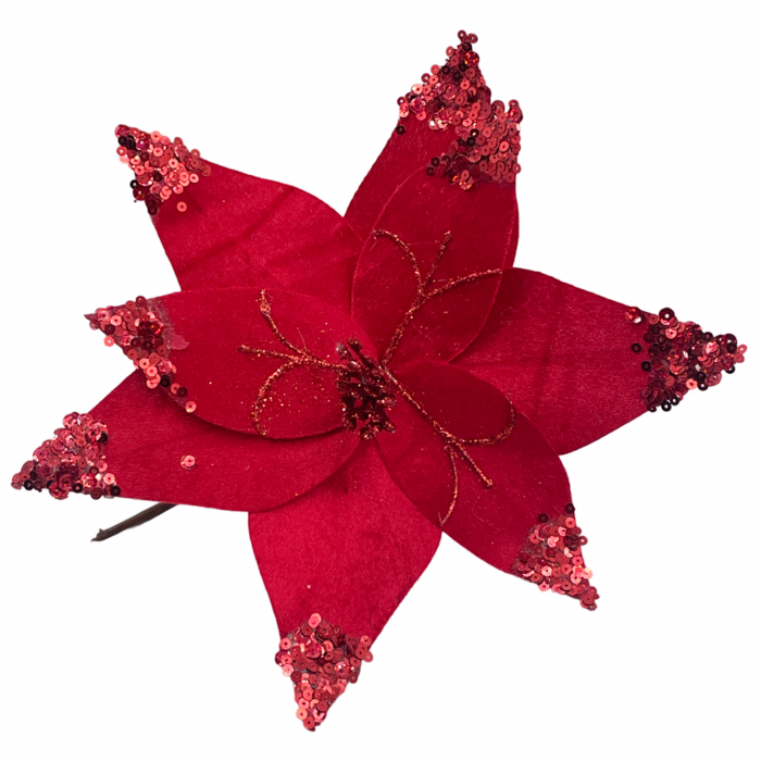 Ornament brad Craciunita QUEEN, Rosu, 30cm [3]