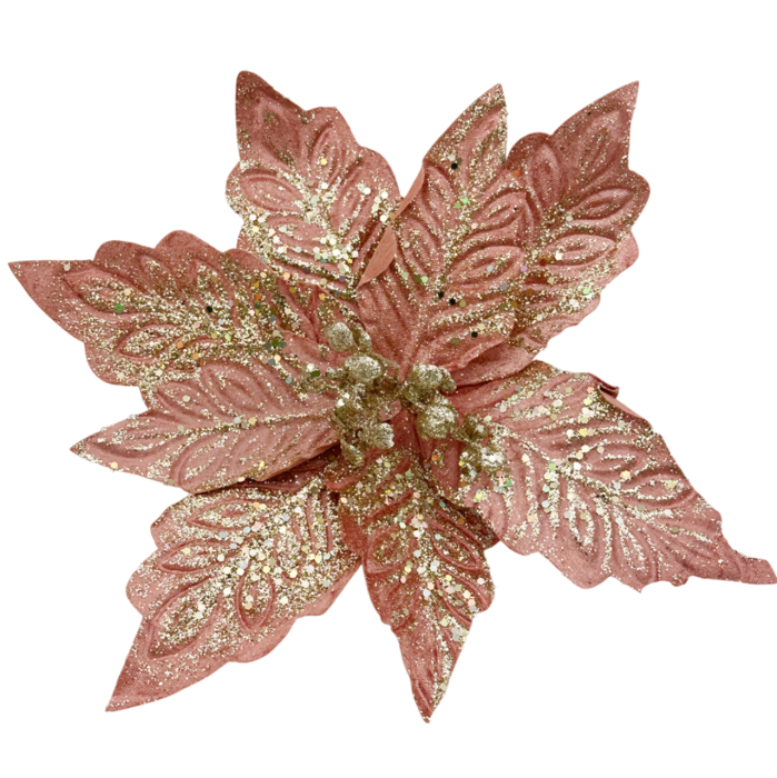 Ornament brad Craciunita DUSKY, Roz inchis, 26cm [1]