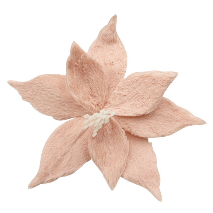 Ornament brad Craciunita FLUFFY, Roz somon, 22cm [1]