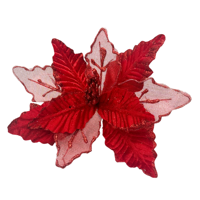 Ornament brad Craciunita GLORIA, Rosu, 23cm [1]