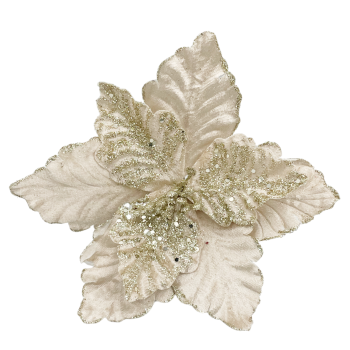 Ornament brad Craciunita HOLLY, Sampanie, 22cm [2]