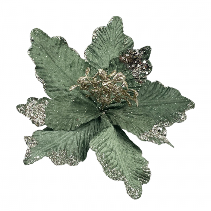 Ornament brad Craciunita HOLLY, Verde, 25cm [2]