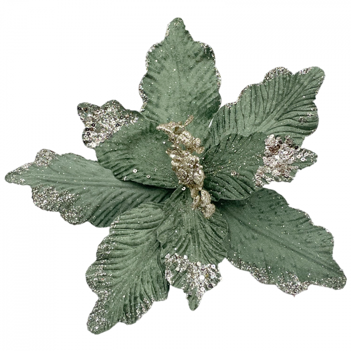 Ornament brad Craciunita HOLLY, Verde, 25cm [1]