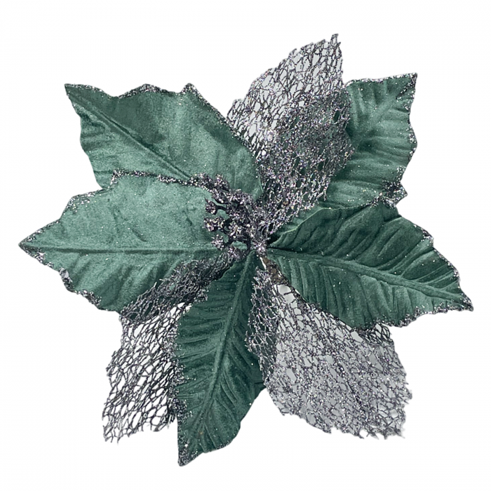 Ornament brad Craciunita JOLLY, Verde/ Gri, 23cm [1]