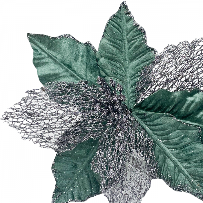 Ornament brad Craciunita JOLLY, Verde/ Gri, 23cm [2]
