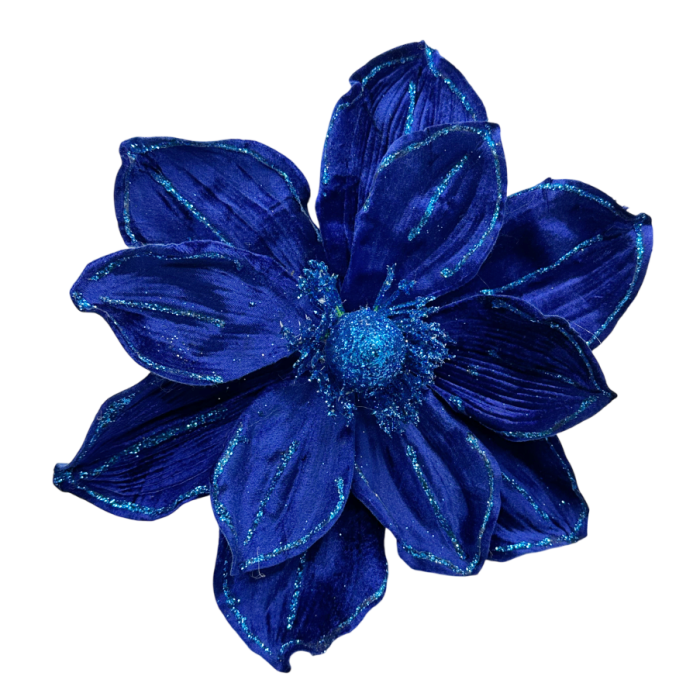 Floare decorativă albastră cu sclipici [1]