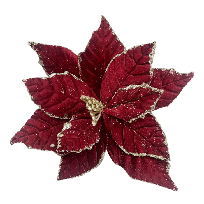 Ornament brad Craciunita PEARL, Burgundy, 23cm [4]