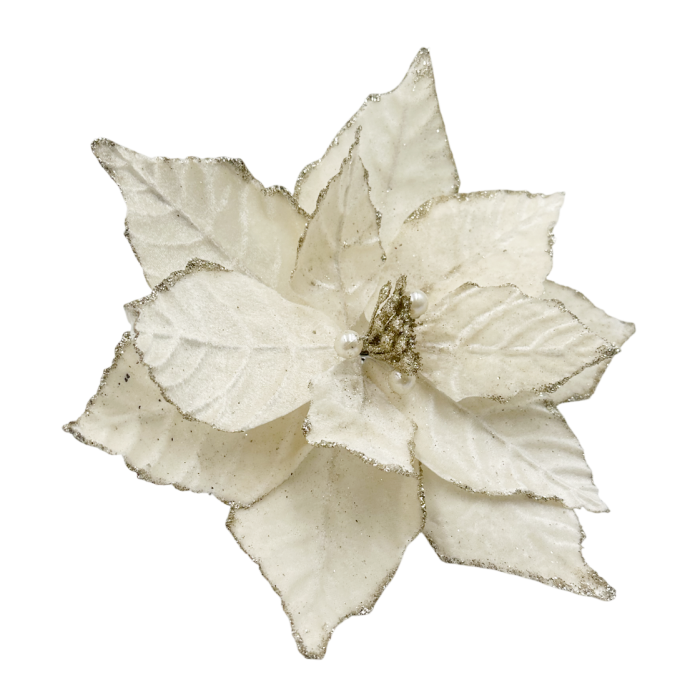 Ornament brad Craciunita PEARL, Ivoire, 25cm [3]