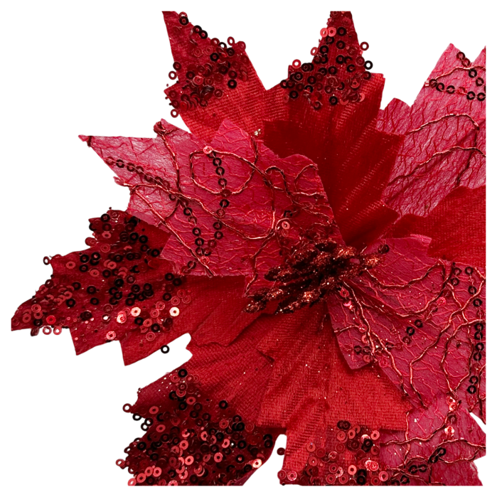 Ornament brad Craciunita PRINCESS, Rosu, 20cm [3]