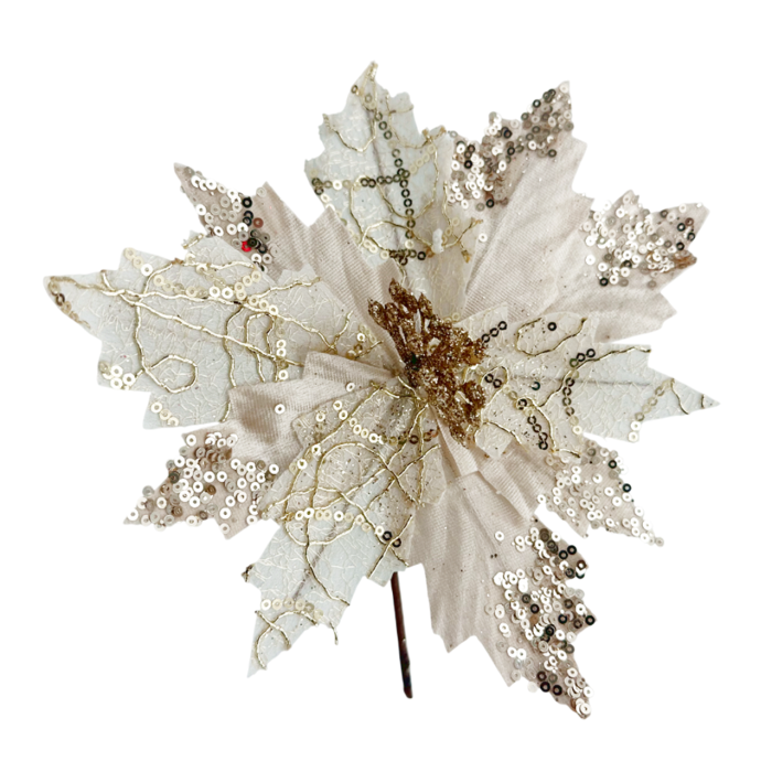 Ornament brad Craciunita PRINCESS, Crem, 20cm [2]