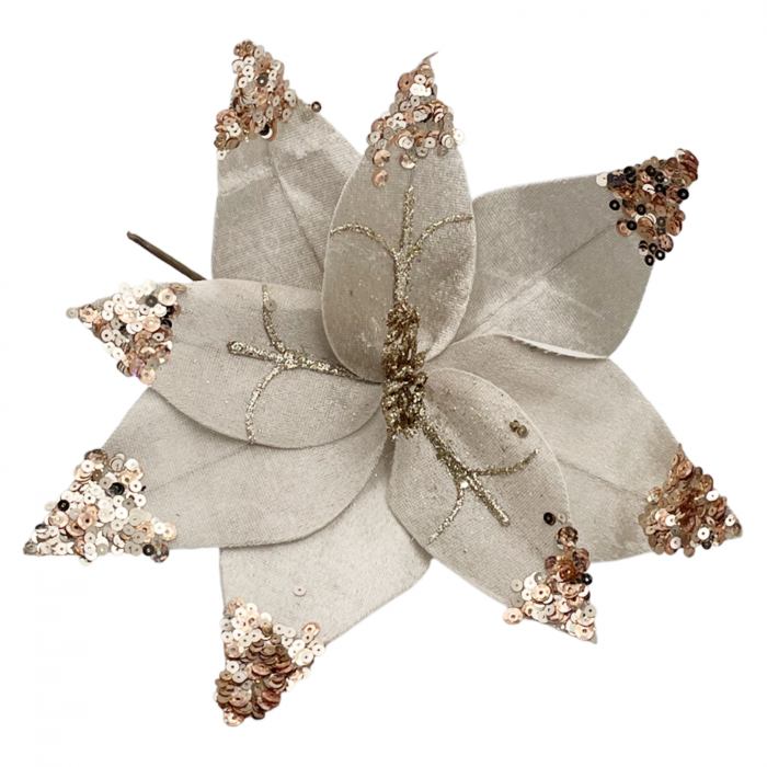 Ornament brad Craciunita QUEEN, Sampanie, 30cm [3]