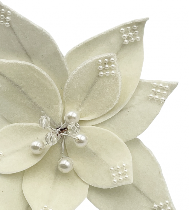 Ornament brad Craciunita REINA, Ivoire, 21cm [2]