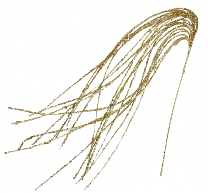 Ramură decorativă cu fire subțiri și sclipici JANIS, Auriu, 65cm [3]