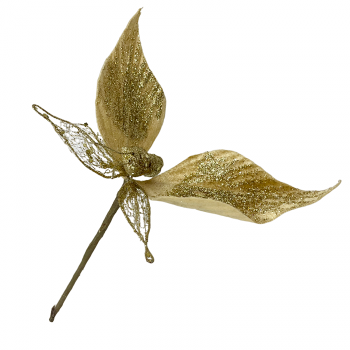 Ornament brad Fluture CHARM, Auriu, 20cm [2]