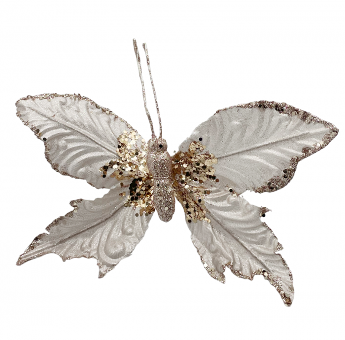Ornament brad Fluture BEAUTY, Sampanie roz, 27cm [2]