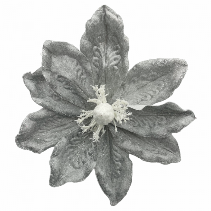 Ornament brad Magnolie GRACE, Gri argintiu, 22cm [3]