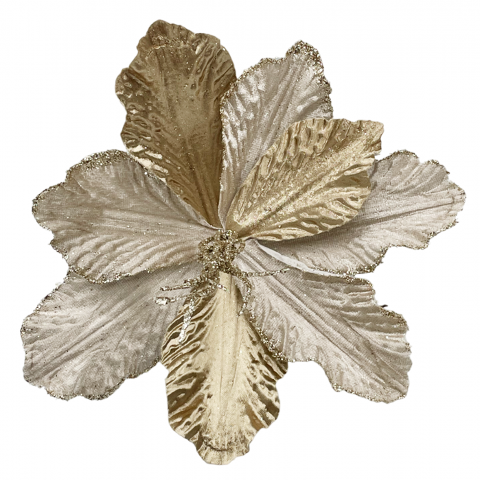 Ornament brad Magnolie ALEGRIA, Sampanie/ Auriu, 25cm [3]