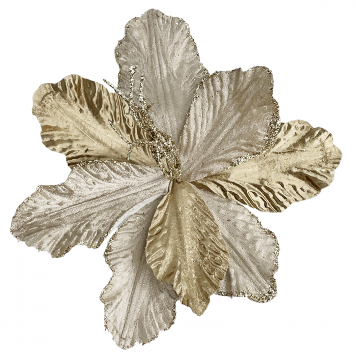 Ornament brad Magnolie ALEGRIA, Sampanie/ Auriu, 25cm [1]