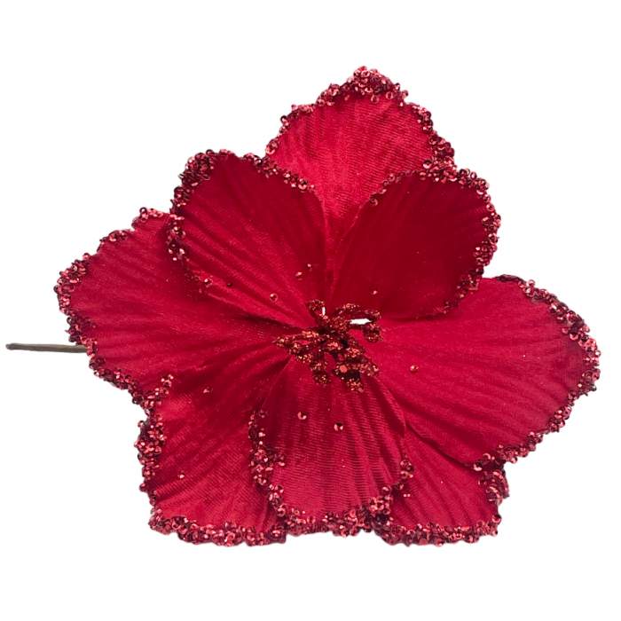 Ornament brad Magnolie BELLE, Rosu, 22cm [2]