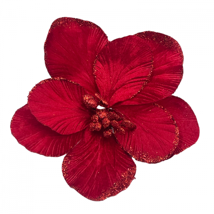 Ornament brad Magnolie CELYN, Rosu, 20cm [1]