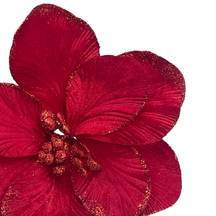 Ornament brad Magnolie CELYN, Rosu, 20cm [2]