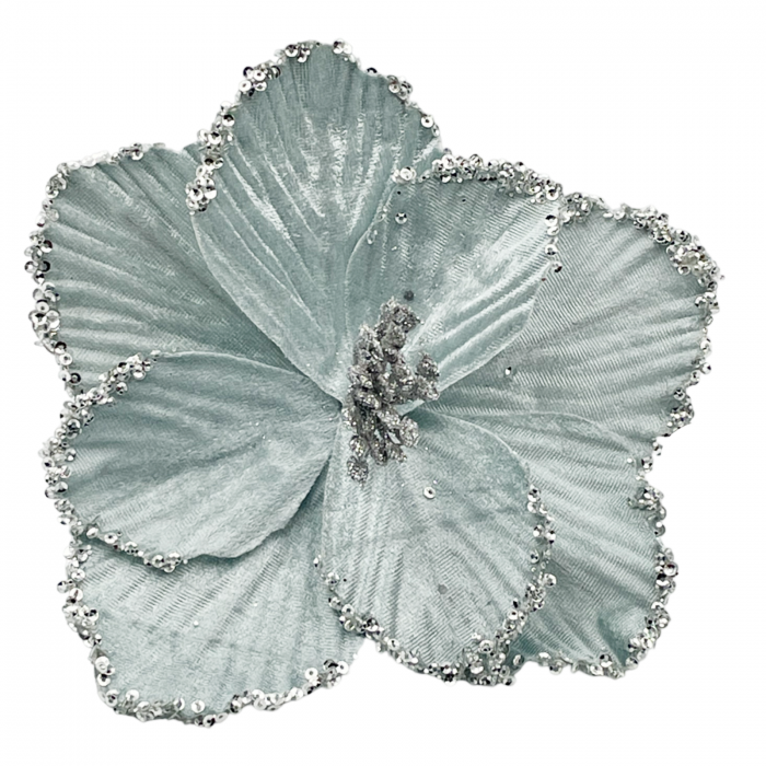 Ornament brad Magnolie CHARM, Alb/ Argintiu [1]